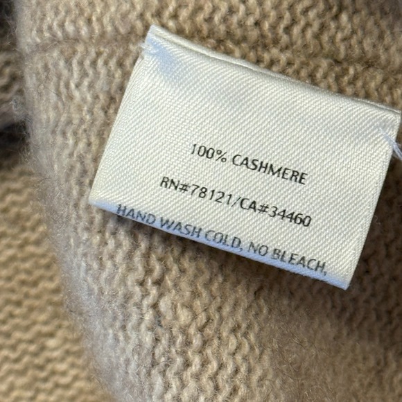 Eileen Fisher Sweater Women's Small  100% Cashmere Beige V-Neck - Picture 5 of 7